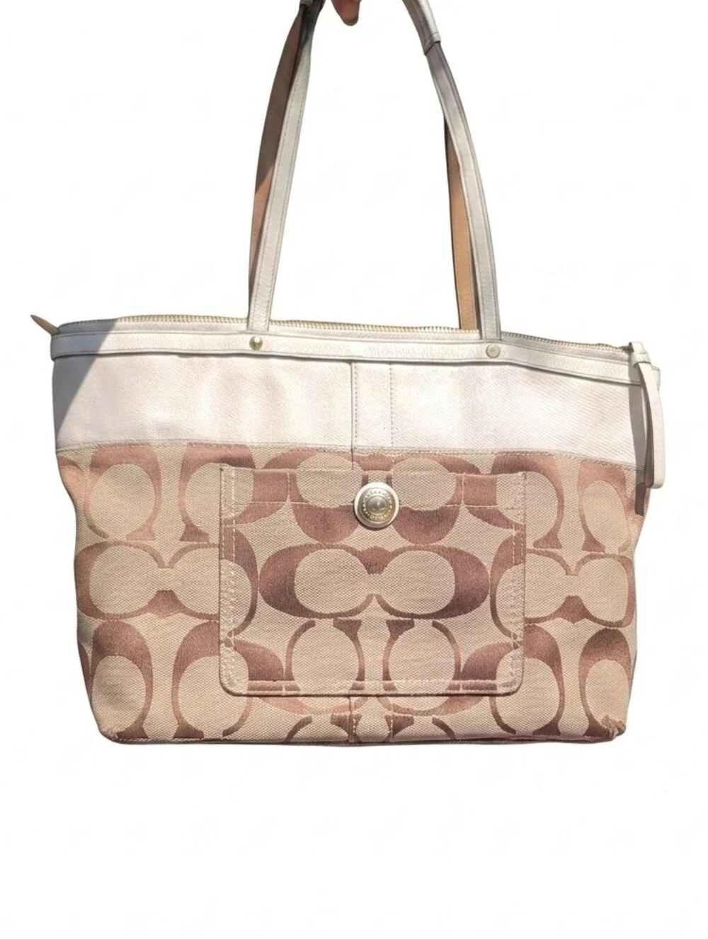 Coach Signature Stripe Tote Y2K Era 2008 11691 karenscompany.com